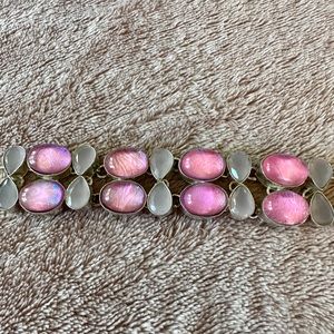 Beautiful Pink Stone Toggle Bracelet